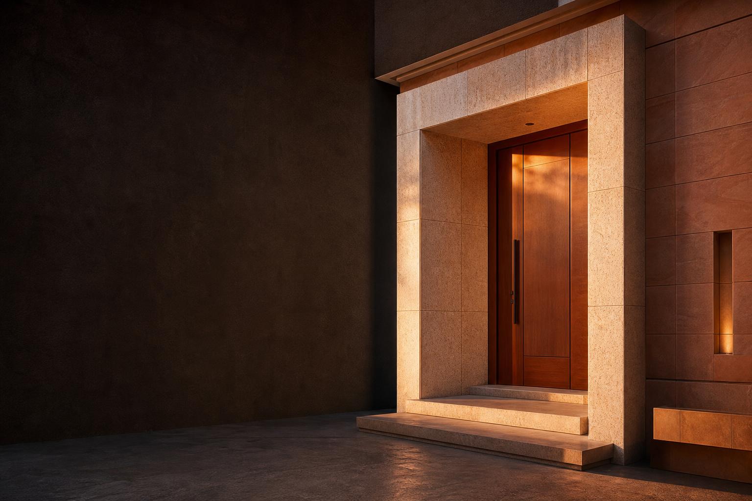Luxury home entrance with stone door frame